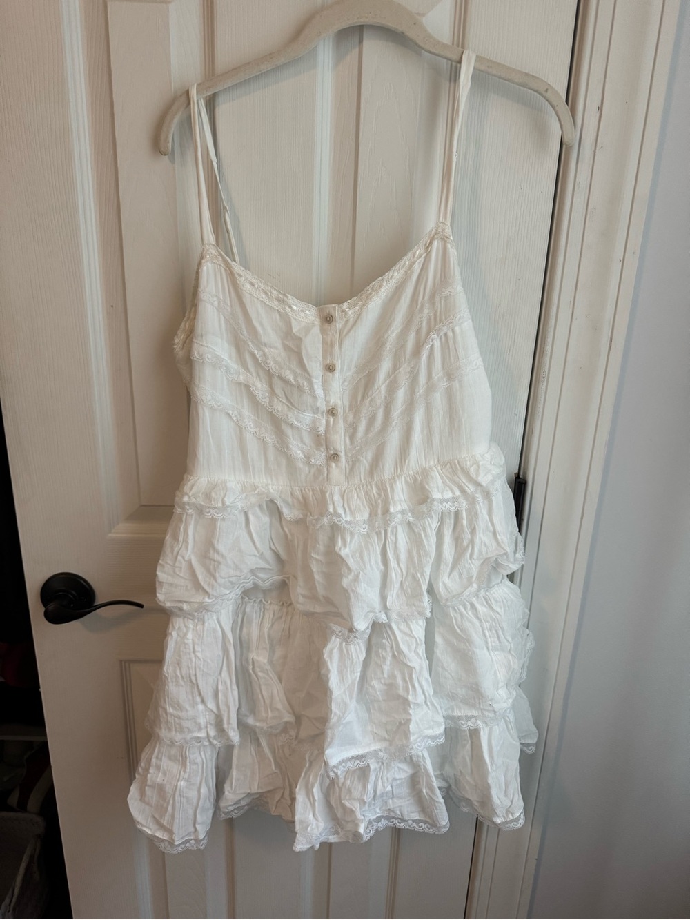 White ruffle mini dress